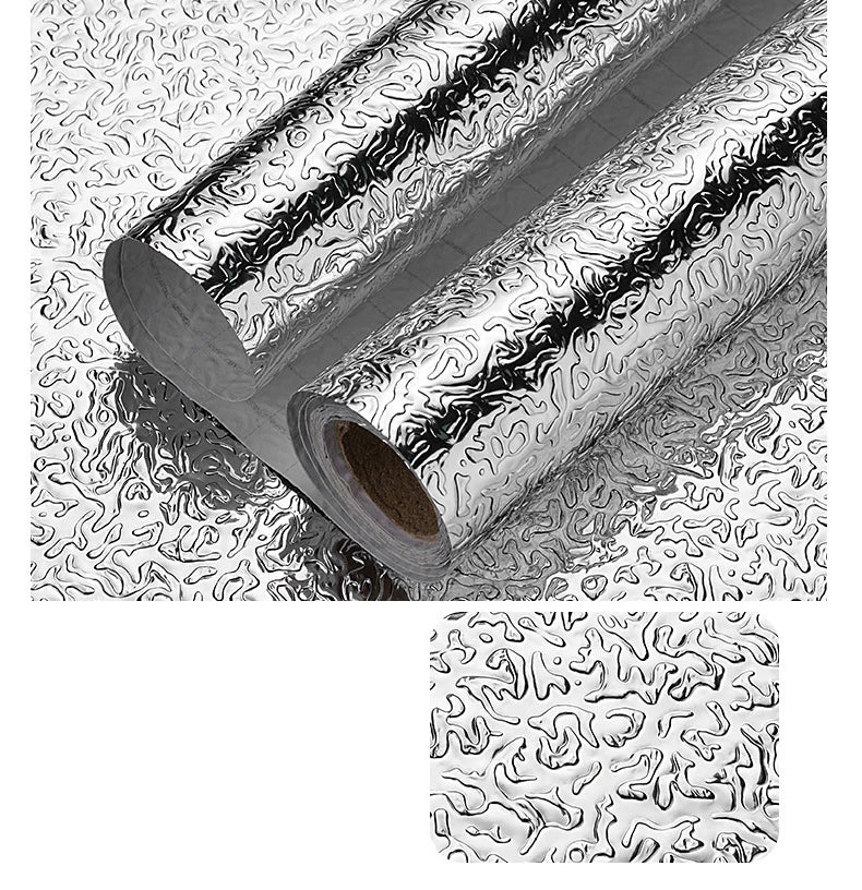Kitchen stickers self-adhesive aluminum foil waterproof and oil-proof stickers suitable for countertops drawers cabinets walls