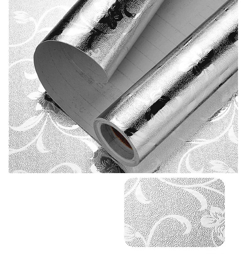 Kitchen stickers self-adhesive aluminum foil waterproof and oil-proof stickers suitable for countertops drawers cabinets walls