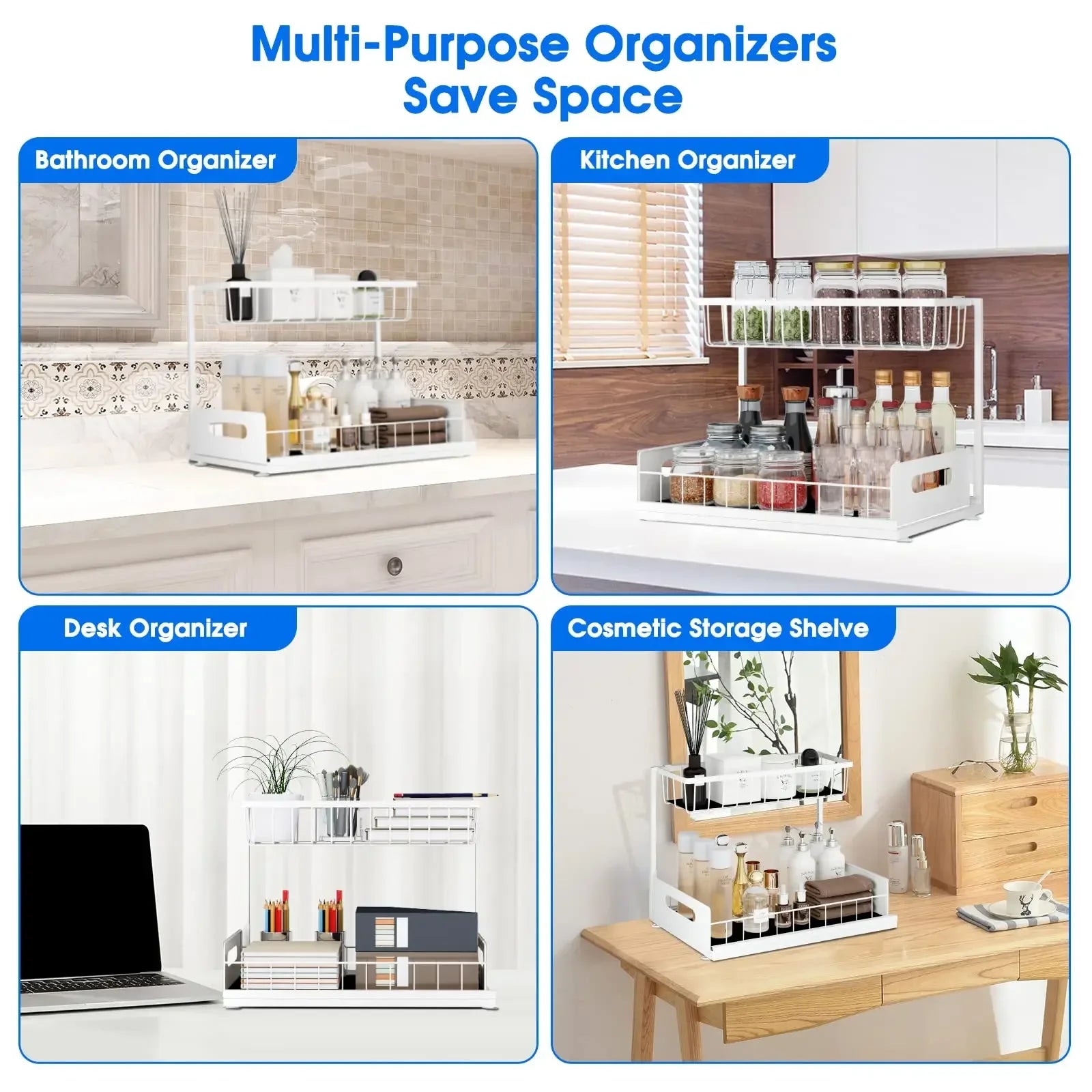 Kitchen Storage Magic Tool！Double-layer Pull-out Basket Under Sink，Easily Transform Unusable Space，Expand Storage Capacity by Do