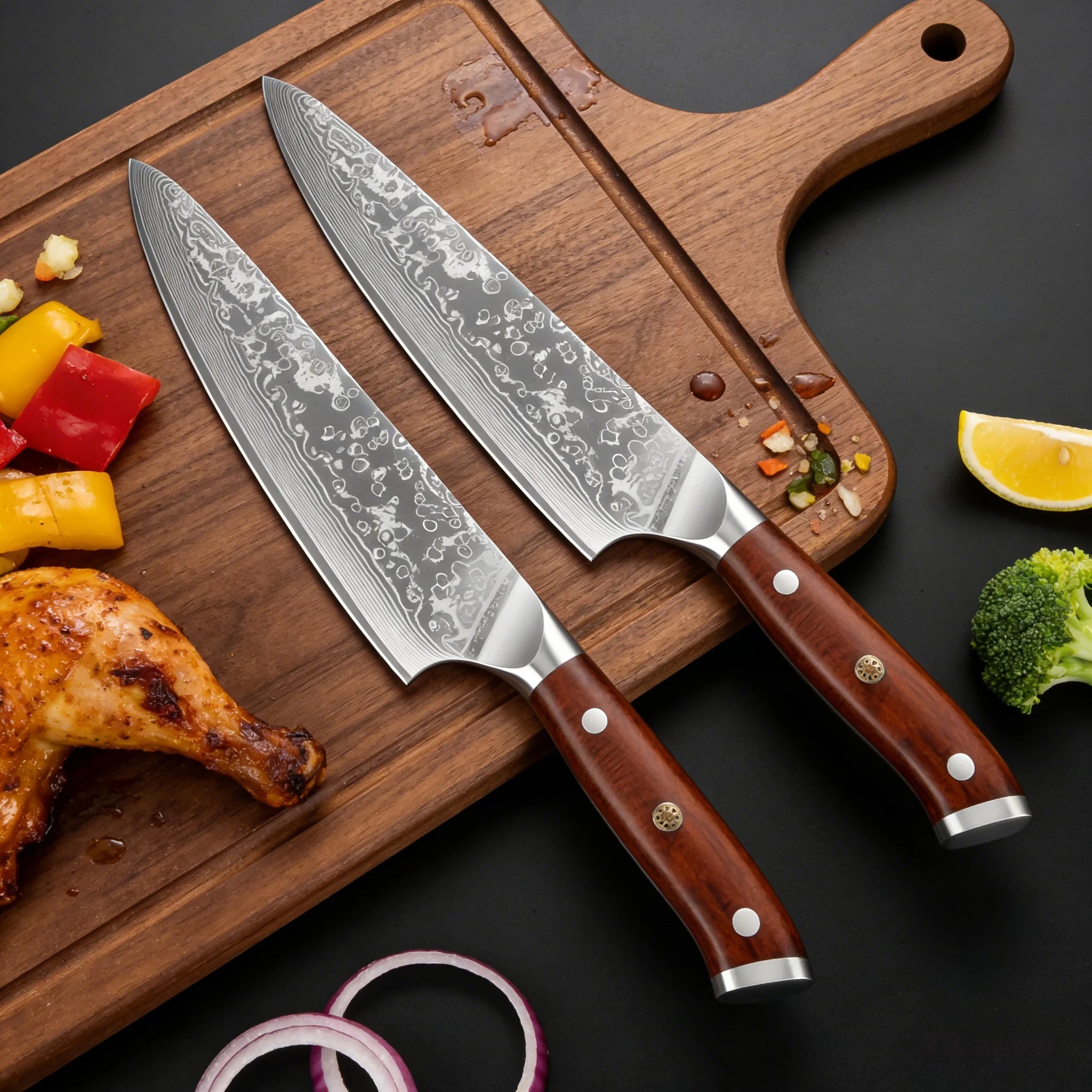 1/2/3/4PCS,Household 67 Layer Damascus Steel Kitchen Knife Fruit Vegetable Meat Cleaver Knife Cooking Knife Kitchen Tools