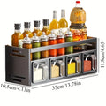 Wall mounted kitchen spice rack storage set without drilling, with sealed containers and distributors, suitable for home use