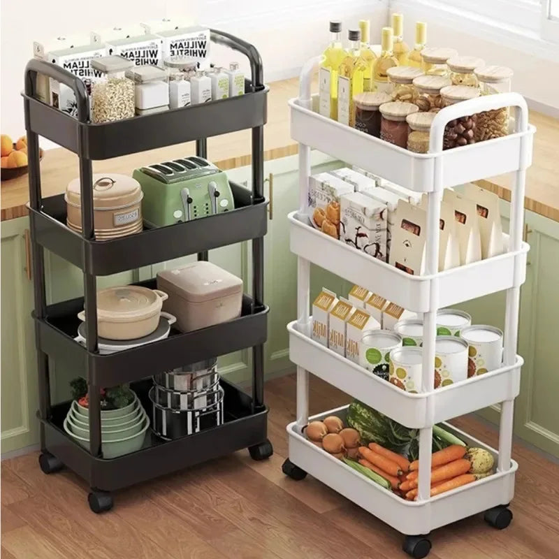 5-layer Kitchen Storage Shelf,mobile Trolley,floor Standing Multi-layer Storage Rack,For Bookshelf,snacks, fruits and Vegetables