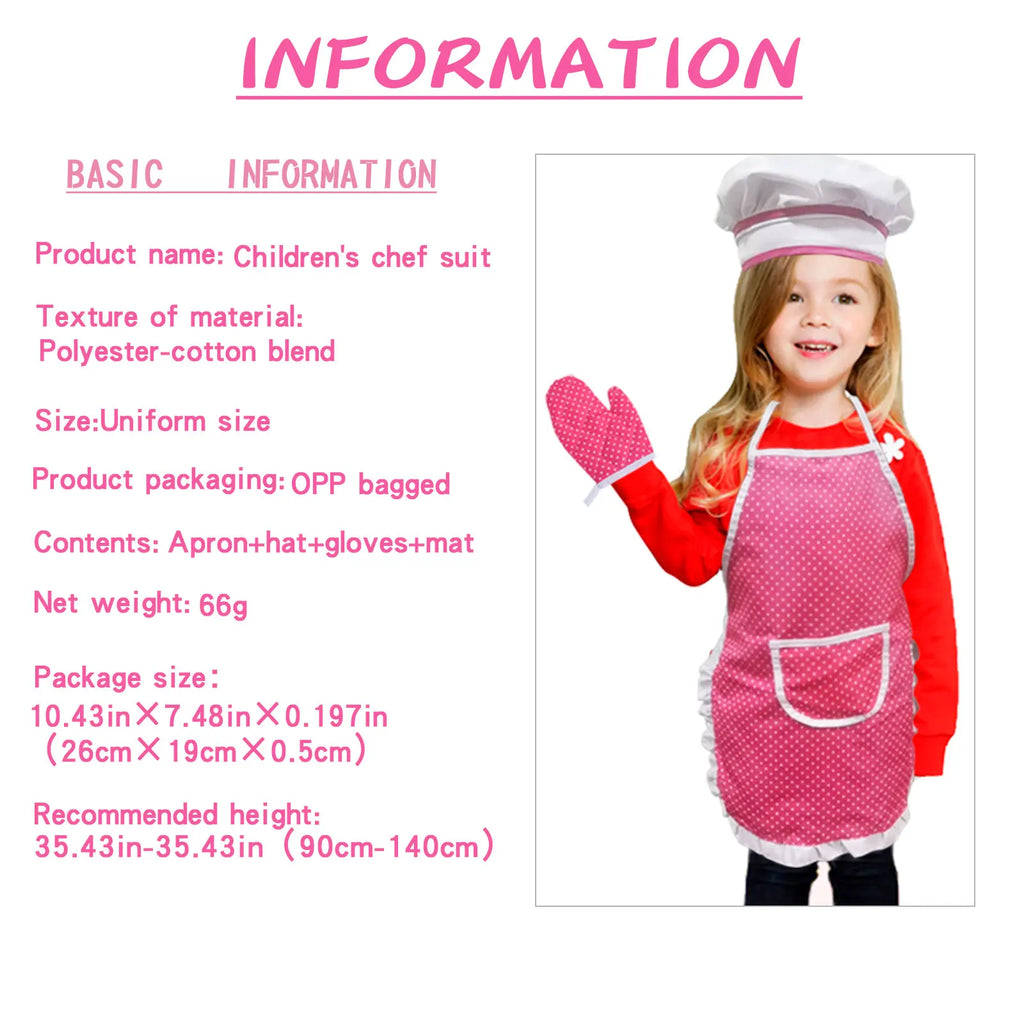 Chef Suit Children's Role Play Kitchen Baking Apron Toy