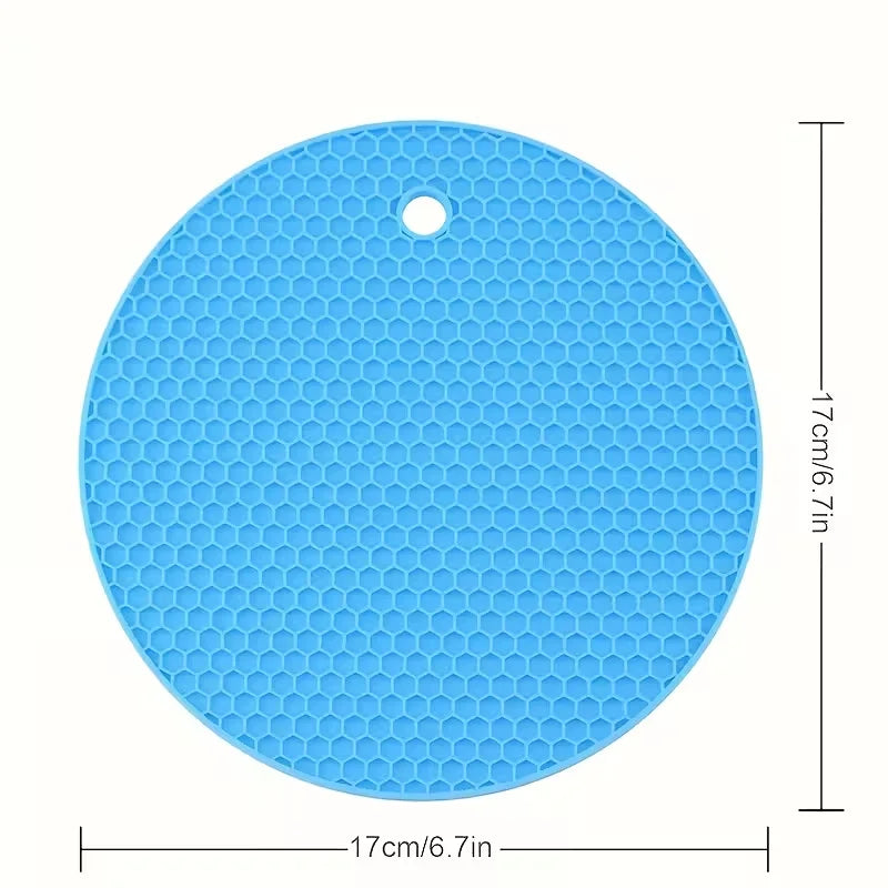 4 Round Kitchen Trivets, Reusable Heatproof Mat for Table Protection Under Hot Cookware & Dishes