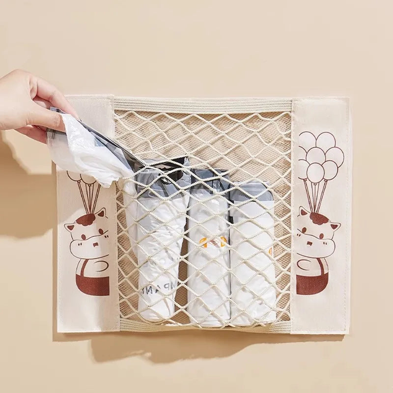 Kitchen storage bag, garbage bag, storage artifact without punching, household wall mounted storage, hanging bag, plastic storag