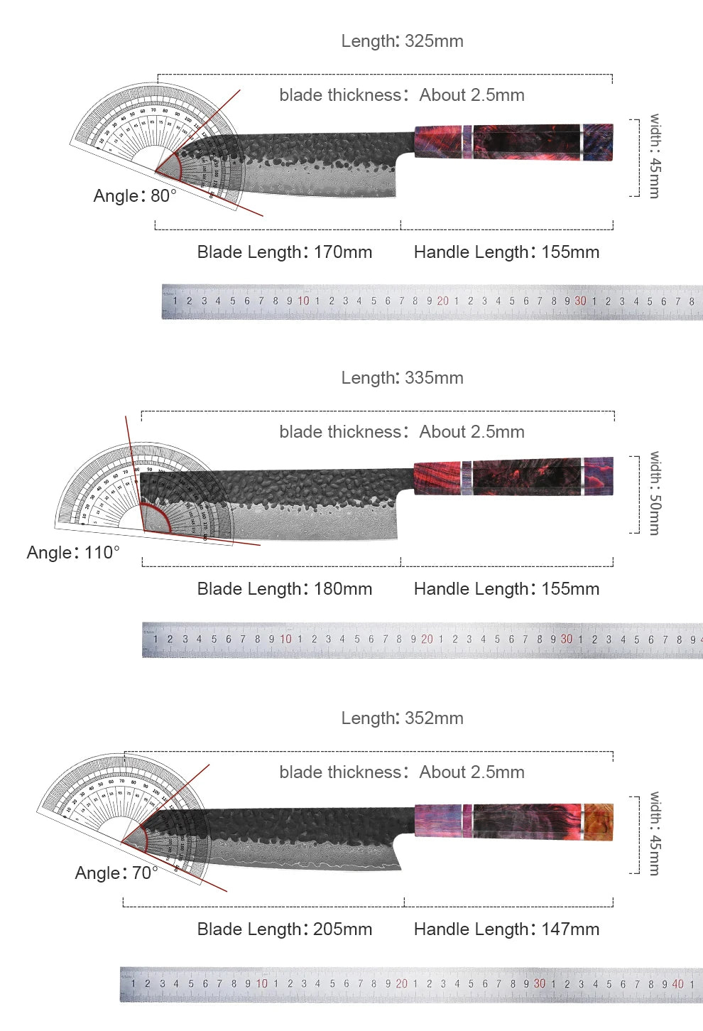 1-4 PCS Kitchen Knife set Damascus Steel Japanese chef Knife Santoku Knife Nakiri Knife kiritsuke knife Stable wood Handle