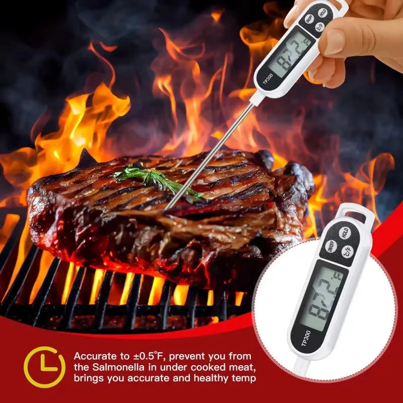 Kitchen Meat Thermometer Probe Type Digital Food Thermometer Cooking 300℃ Electronic Temperature Heat Gauge For Meat BBQ Milk