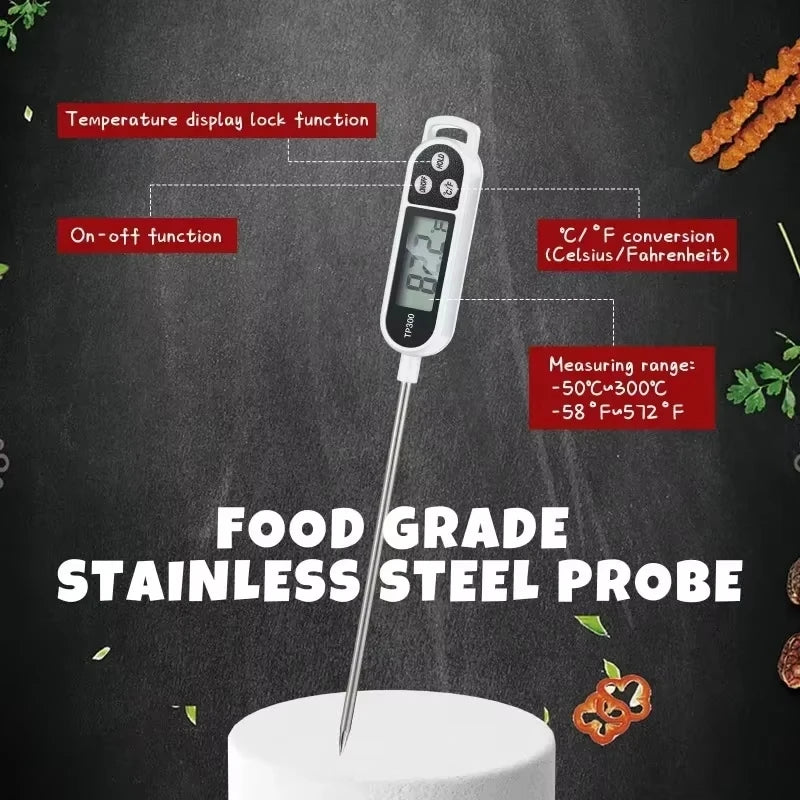 Kitchen Meat Thermometer Probe Type Digital Food Thermometer Cooking 300℃ Electronic Temperature Heat Gauge For Meat BBQ Milk