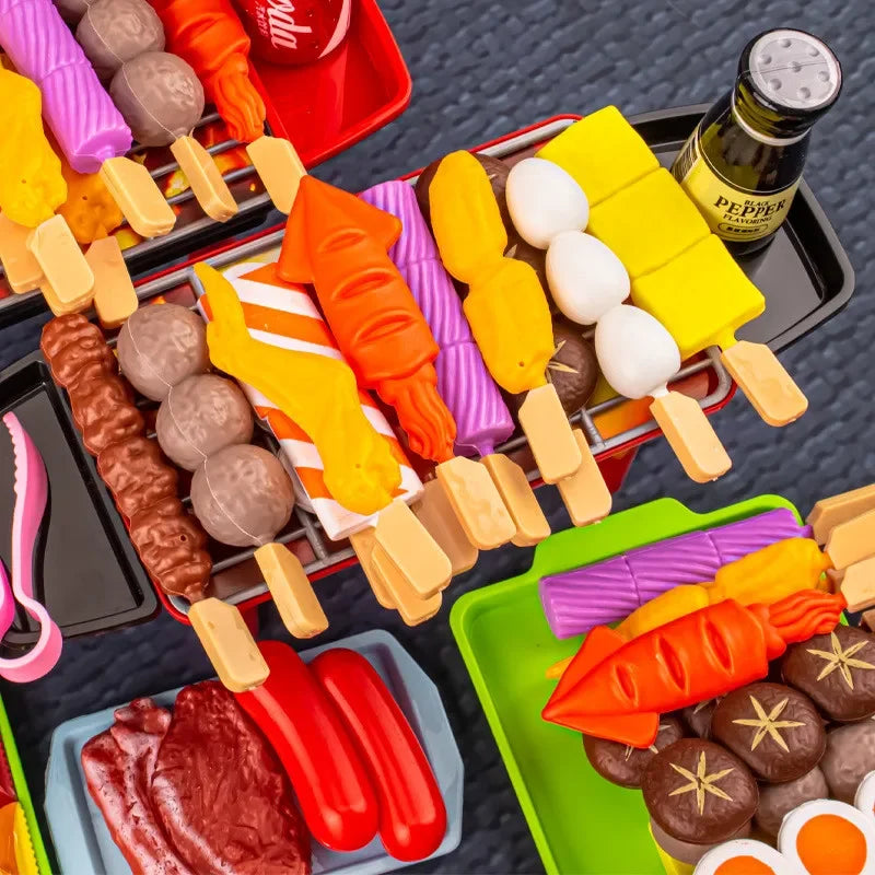 Complete simulate Play Kitchen Set for Kids Simulation Food Cookware BBQ Educational Role Play Toys Fun Gifts for Girls