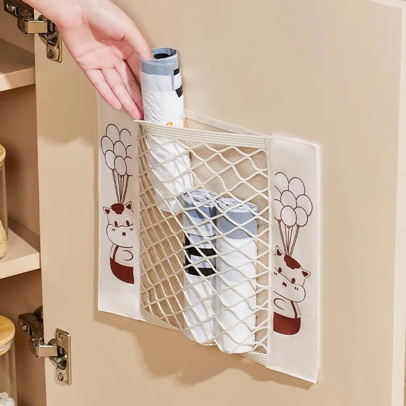 Kitchen storage bag, garbage bag, storage artifact without punching, household wall mounted storage, hanging bag, plastic storag