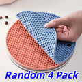 4 Round Kitchen Trivets, Reusable Heatproof Mat for Table Protection Under Hot Cookware & Dishes
