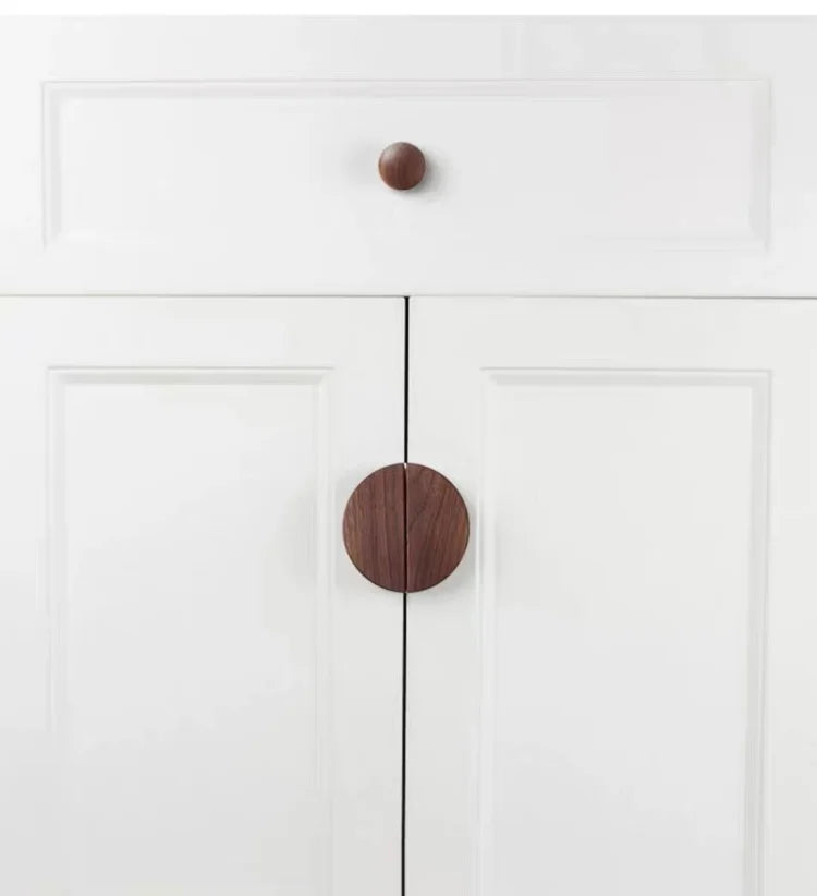 Kitchen Cabinet Door Wood Knobs Pulls Wardrobe Shoe Cupboards Drawer Semicircle Pulls Dressing Table Wooden Furniture Handles