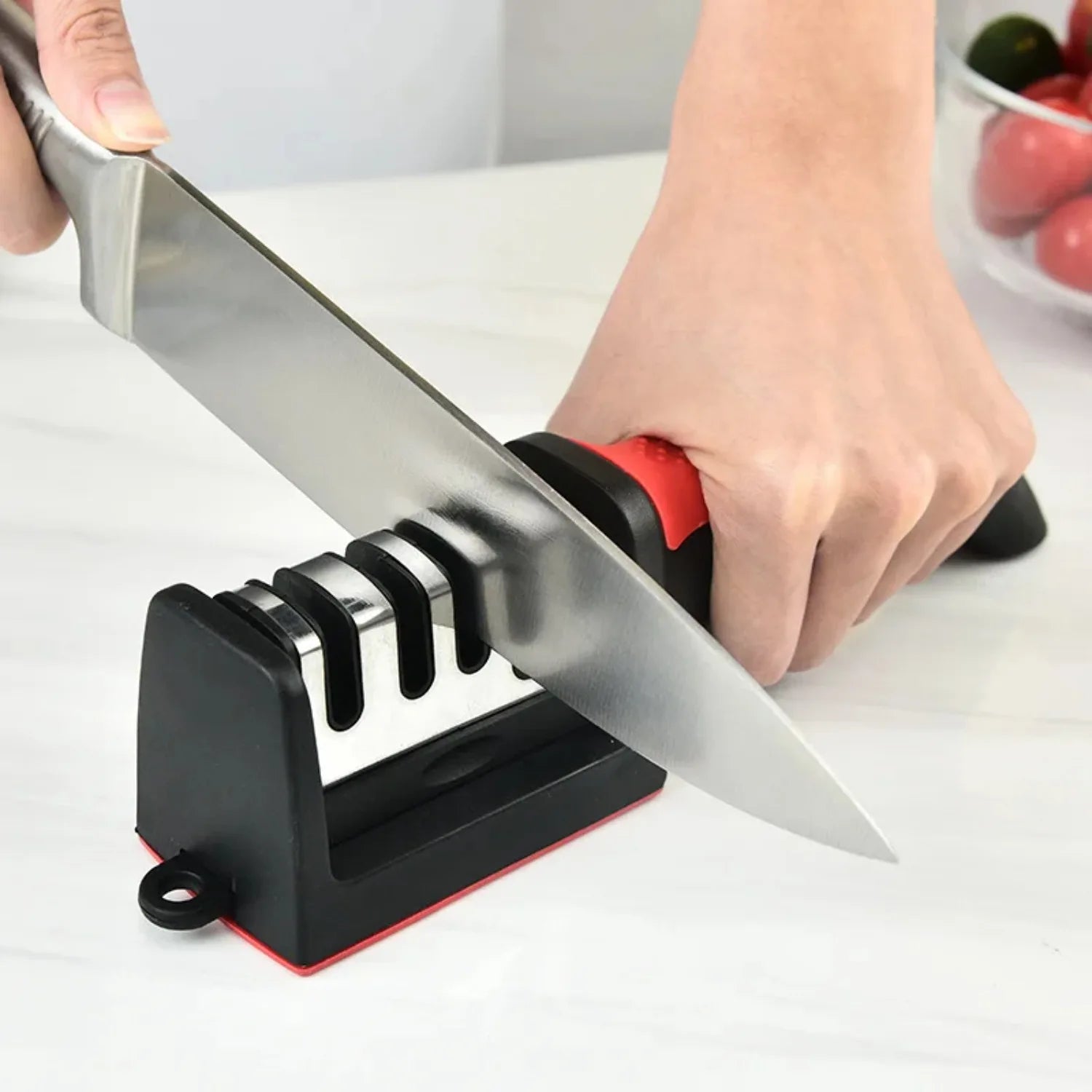 Kitchen 4 Segment Knife Sharpener Multifunctional Portable Non-slip Base Knife Sharpener Household Kitchen Gadgets Accessories