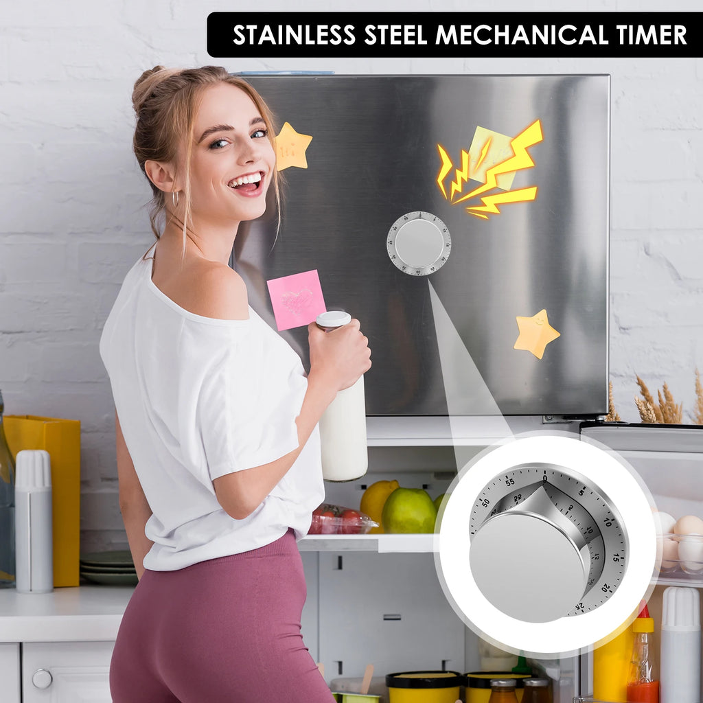 Kitchen Timer ABS and Steel Cooking Timer Waterproof Kitchen Countdown Timer Magnetic Timer Required Mechanical Kitchen Timer