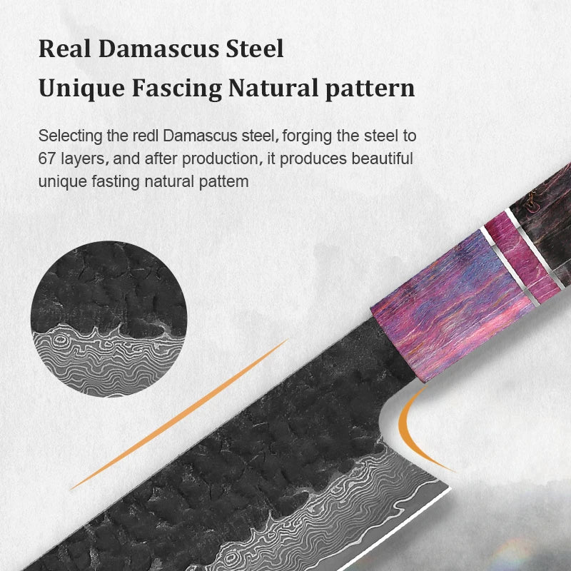 1-4 PCS Kitchen Knife set Damascus Steel Japanese chef Knife Santoku Knife Nakiri Knife kiritsuke knife Stable wood Handle