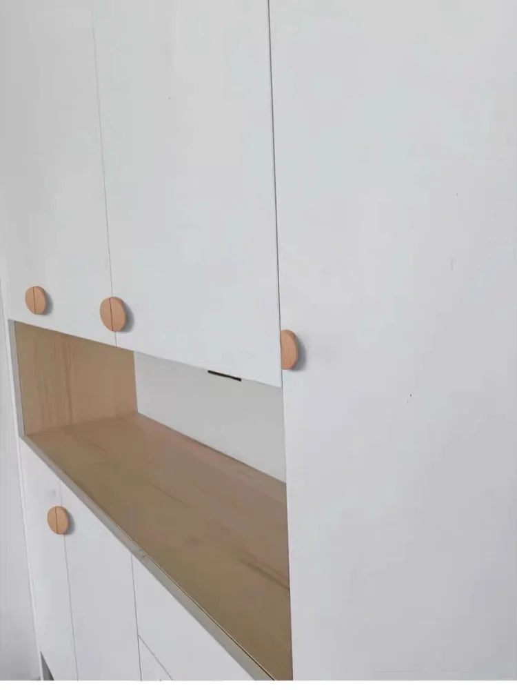Kitchen Cabinet Door Wood Knobs Pulls Wardrobe Shoe Cupboards Drawer Semicircle Pulls Dressing Table Wooden Furniture Handles