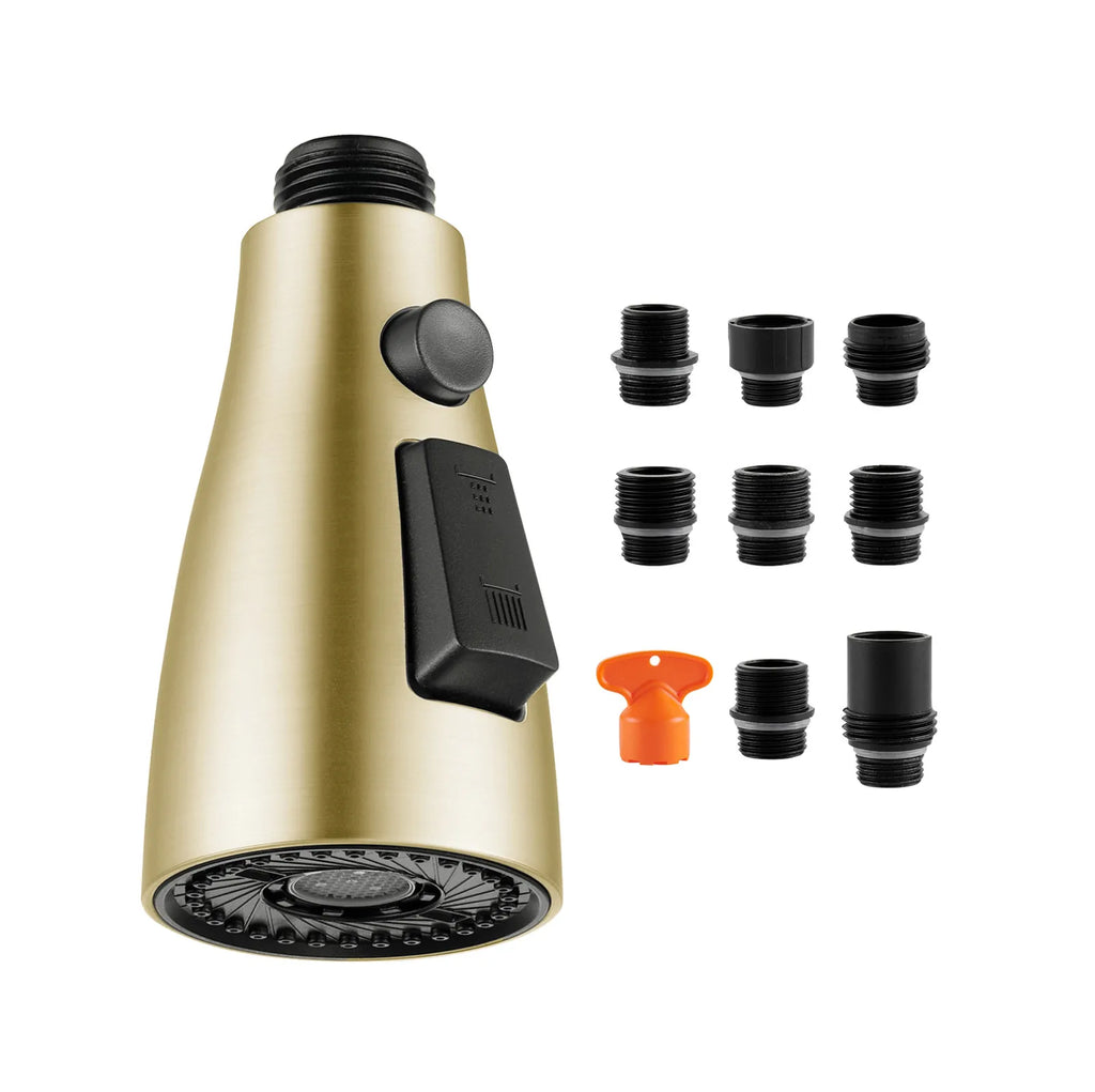 Kitchen Faucet Head Replacement, Premium 3 Function Pull Down Spray Head With 9 Adapters, Kitchen Sink Faucet Head Compatible