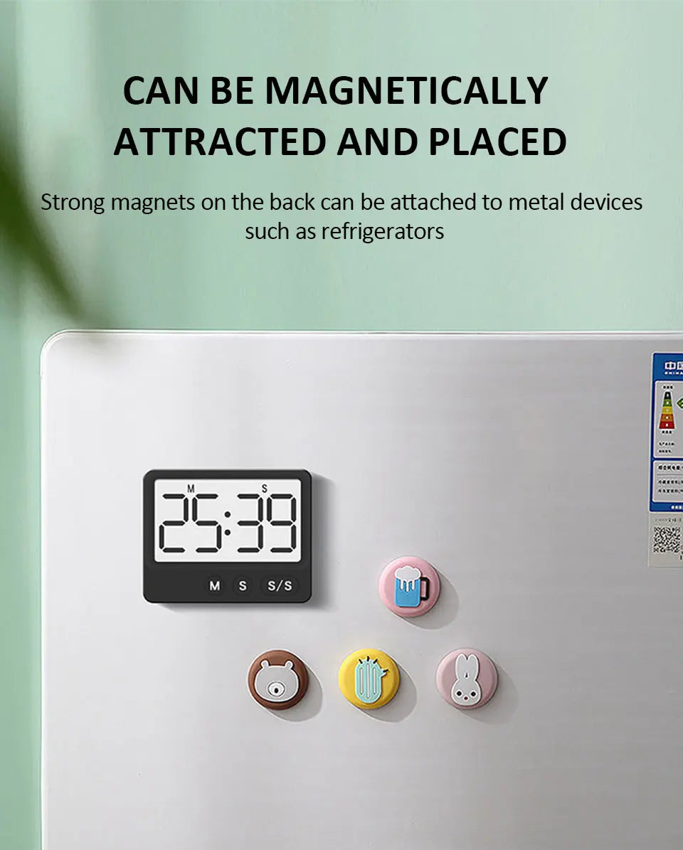 Kitchen Timer Digital Cooking Timer Magnetic Suction Countdown LCD Large Screen Digital Reminder Timer Study Countdown Timer