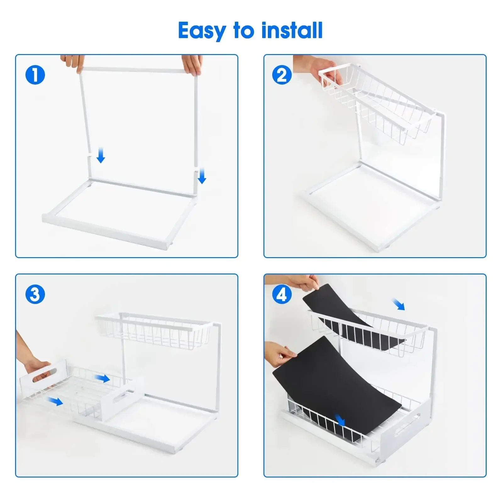 Kitchen Storage Magic Tool！Double-layer Pull-out Basket Under Sink，Easily Transform Unusable Space，Expand Storage Capacity by Do