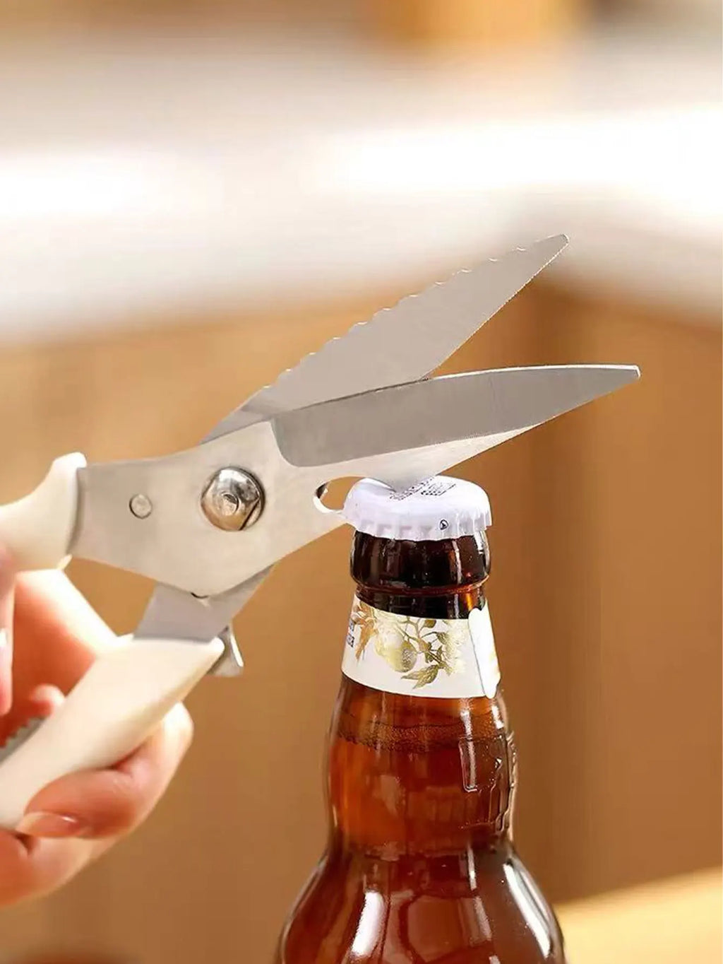 Kitchen Chicken Bone Scissors, Strong Stainless Steel, Multi-Functional, for Barbecue, Fish Cutting, Bone Cutting, Vegetable Cutting, Food-Specific Scissors, 1 Piece