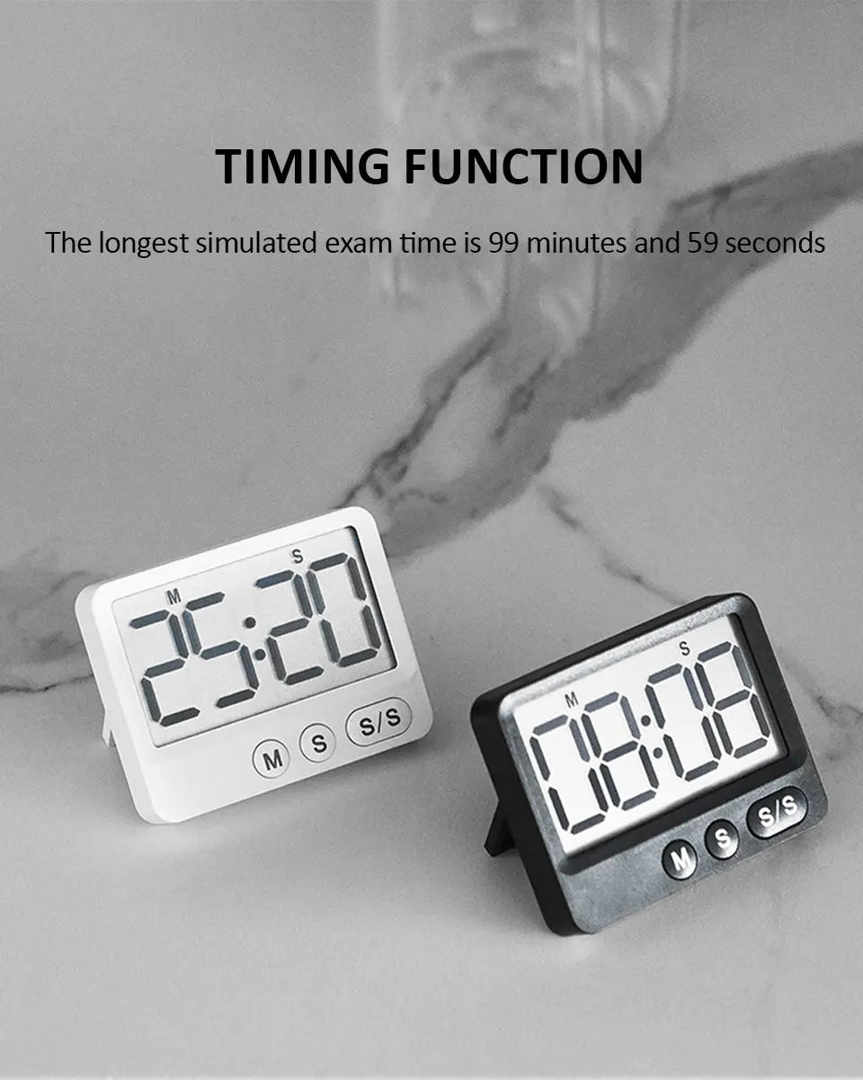 Kitchen Timer Digital Cooking Timer Magnetic Suction Countdown LCD Large Screen Digital Reminder Timer Study Countdown Timer