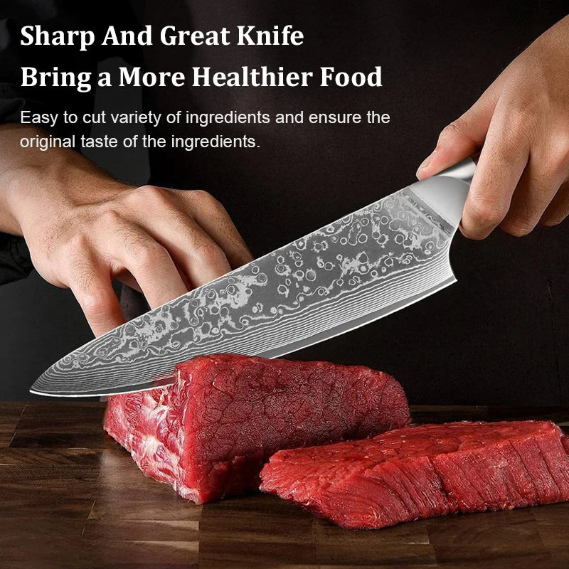 8 Inch Kitchen Chef Damascus Steel 67 Layers Japanese chef knife Chef's Knife with  's Knife Rosewood Handle