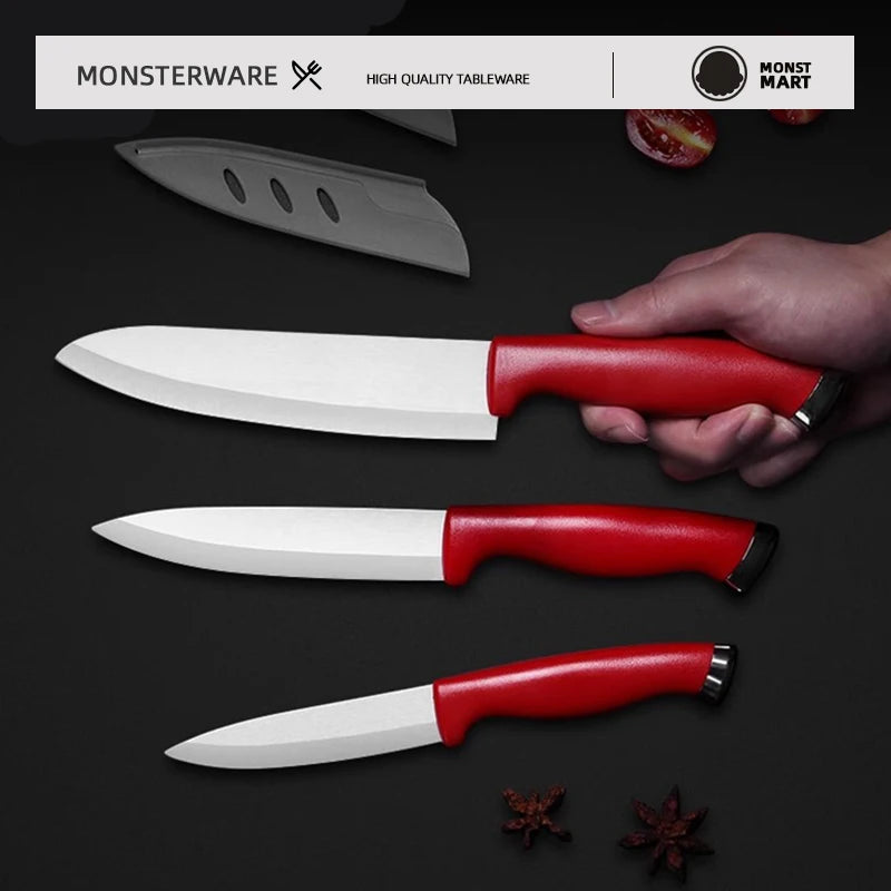 Kitchen Ceramic Knife Set Professional Chef Knife With Sheaths Super Sharp Rust Proof Stain Resistant Fish Kitchen Acceesories