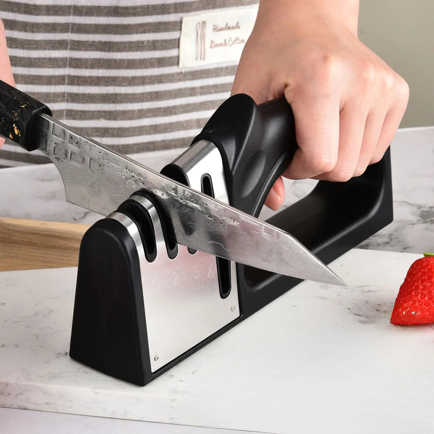 Kitchen 4 Segment Knife Sharpener Multifunctional Portable Non-slip Base Knife Sharpener Household Kitchen Gadgets Accessories