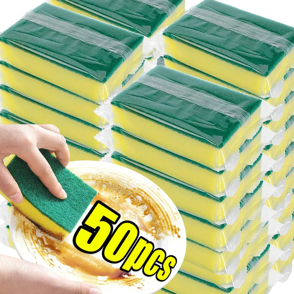 Kitchen Dishwashing Sponge Soft Absorbent Clean Rub Pot Rust Scouring Pad Removing Kits Household Cleaning Brush Sponge