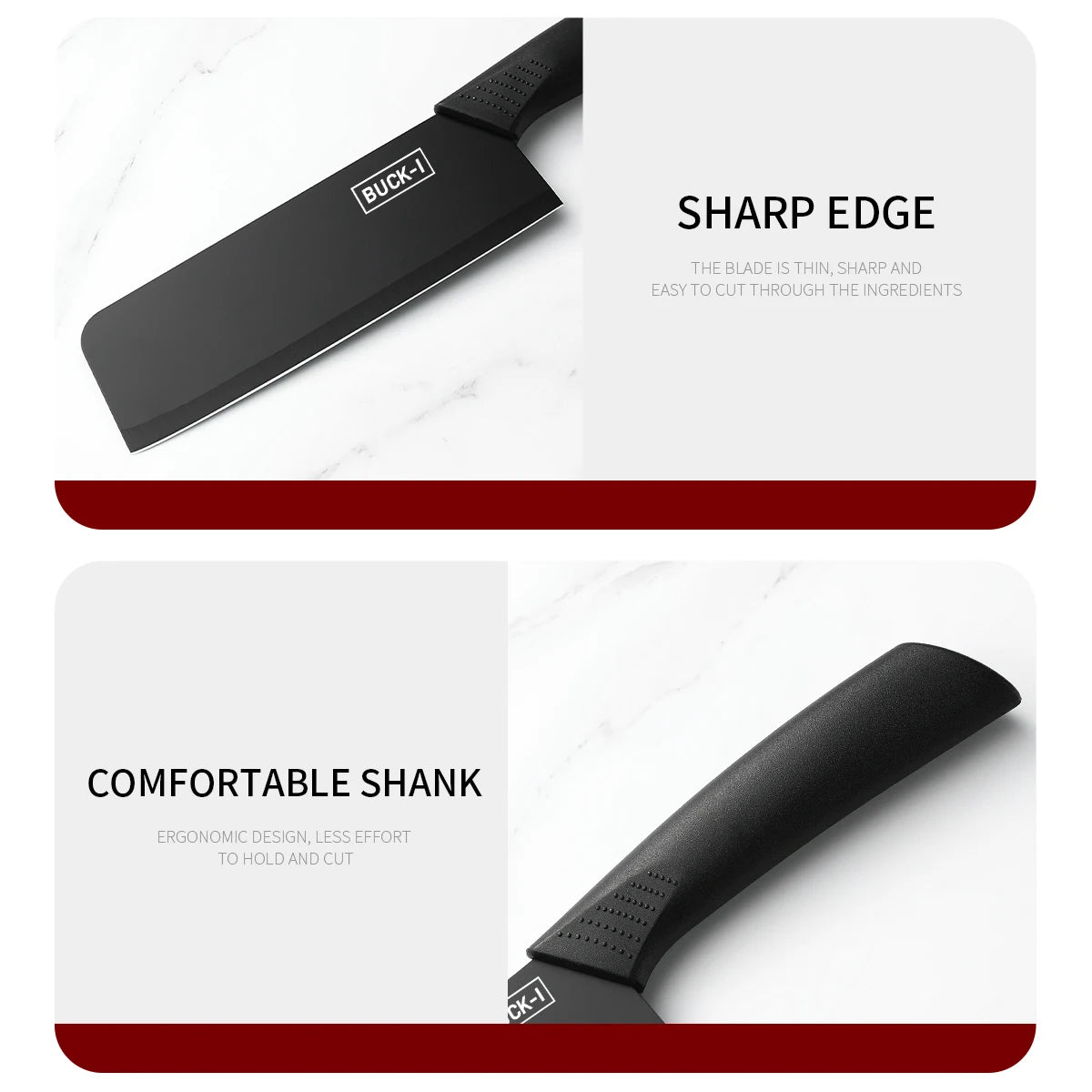 3/5pcs Kitchen knife set, high-grade black steel knife set Gift knife Stainless steel kitchen utensils household knives