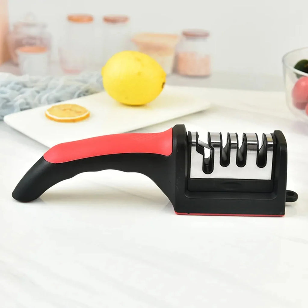 Kitchen 4 Segment Knife Sharpener Multifunctional Portable Non-slip Base Knife Sharpener Household Kitchen Gadgets Accessories