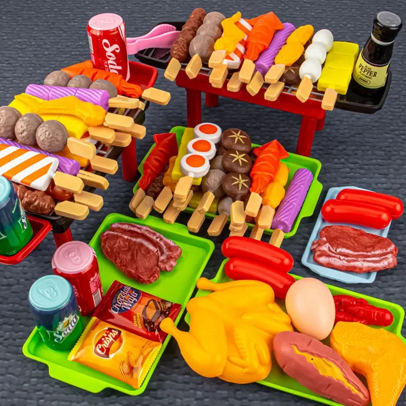 Complete simulate Play Kitchen Set for Kids Simulation Food Cookware BBQ Educational Role Play Toys Fun Gifts for Girls