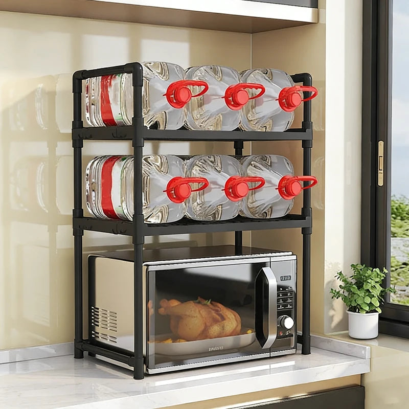 1 Microwave Storage Rack, Space Saving Countertop Kitchen Utensil And Cutlery Storage Rack, Plastic Kitchen Accessory Rack