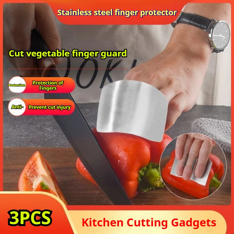 Kitchen Accessories Stainless Steel Finger Cover Finger Protection Safe Cutting Kitchen Must Have Cutting Guard Thumb Protector