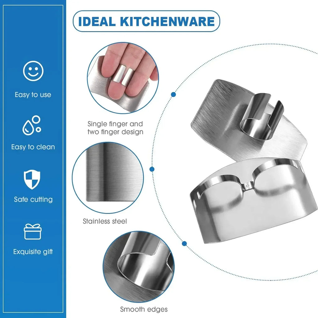 Kitchen Accessories Stainless Steel Finger Cover Finger Protection Safe Cutting Kitchen Must Have Cutting Guard Thumb Protector