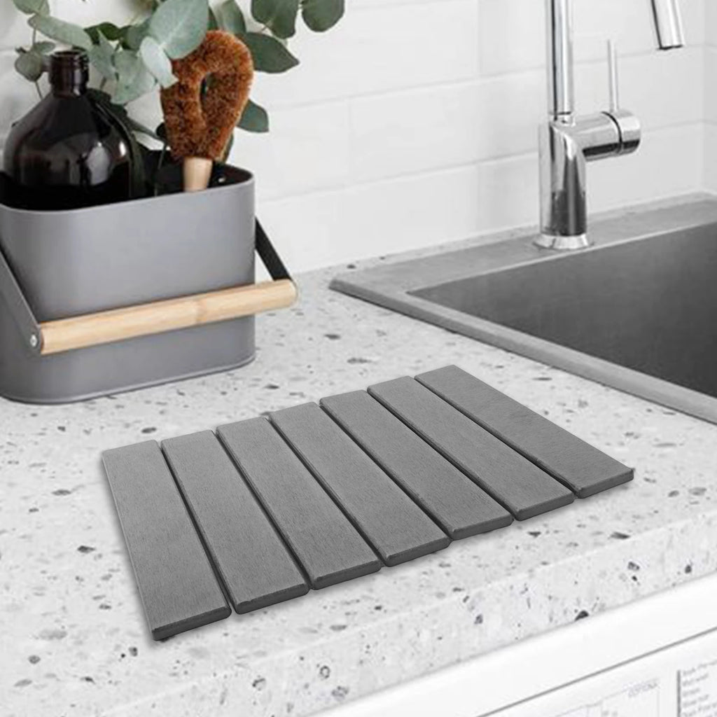Kitchen Drying Mat Foldable Stone Dish Absorbent Drying Mat Non-slip Reusable Dish Drainer Mat Kitchen Accessories