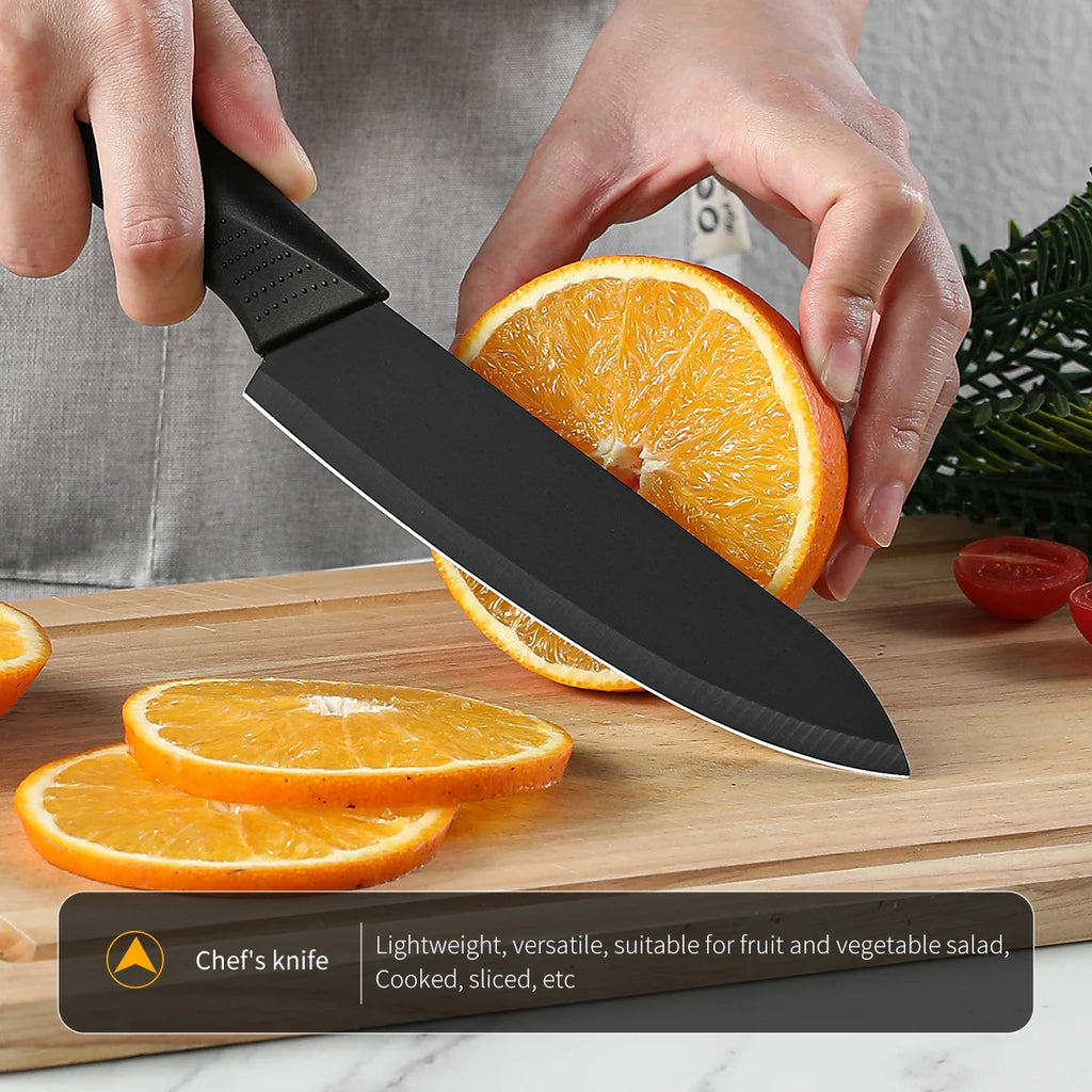 3/5pcs Kitchen knife set, high-grade black steel knife set Gift knife Stainless steel kitchen utensils household knives