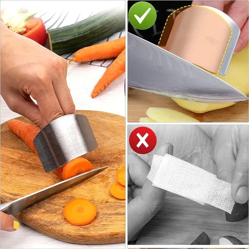 Kitchen Accessories Stainless Steel Finger Cover Finger Protection Safe Cutting Kitchen Must Have Cutting Guard Thumb Protector