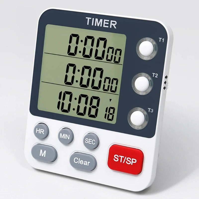 Kitchen Timer Digital Kitchen Timers Cooking Timer 3 Channels Count UP＆ Down Timer for w/ Loud Alarm Classroom Bathroom
