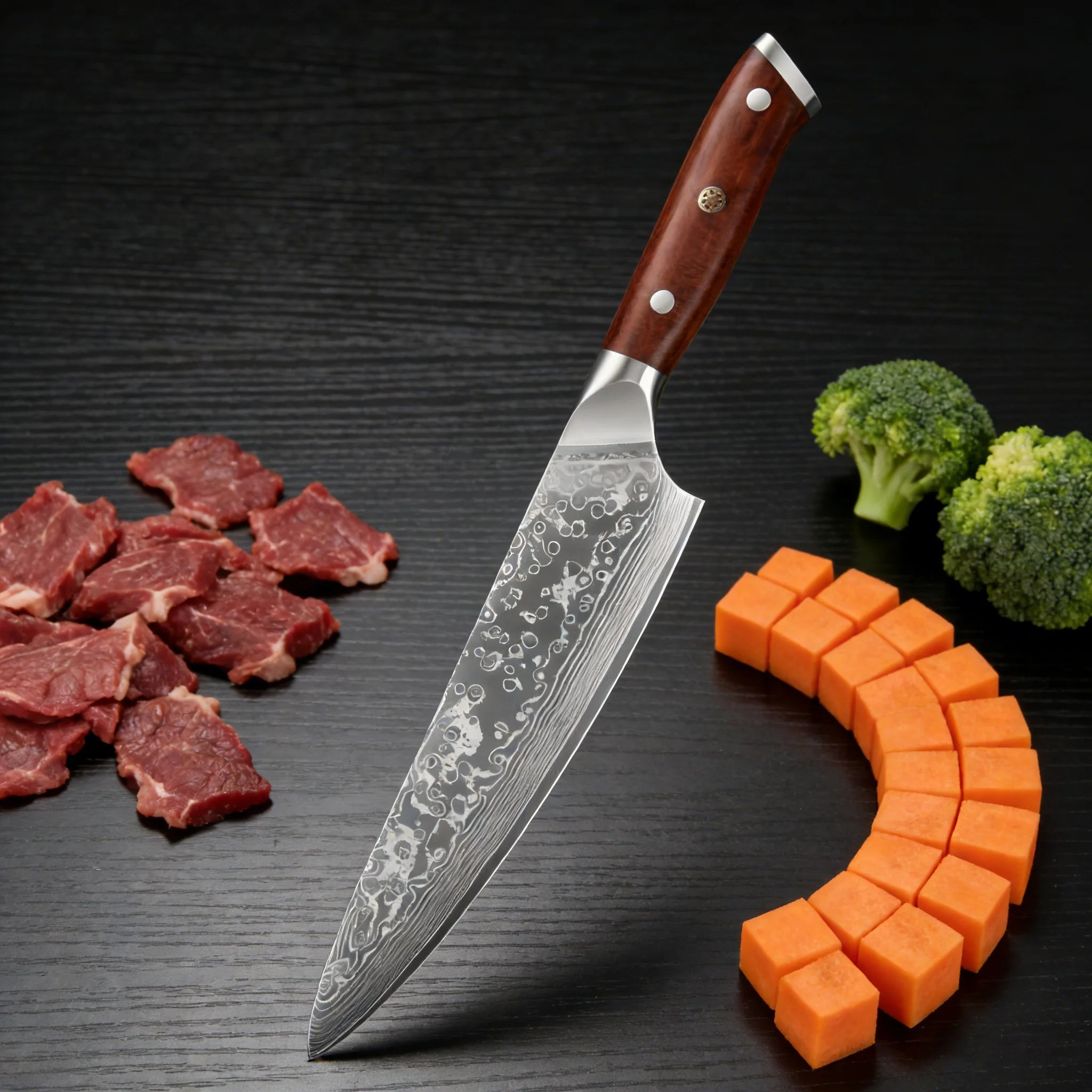 1/2/3/4PCS,Household 67 Layer Damascus Steel Kitchen Knife Fruit Vegetable Meat Cleaver Knife Cooking Knife Kitchen Tools