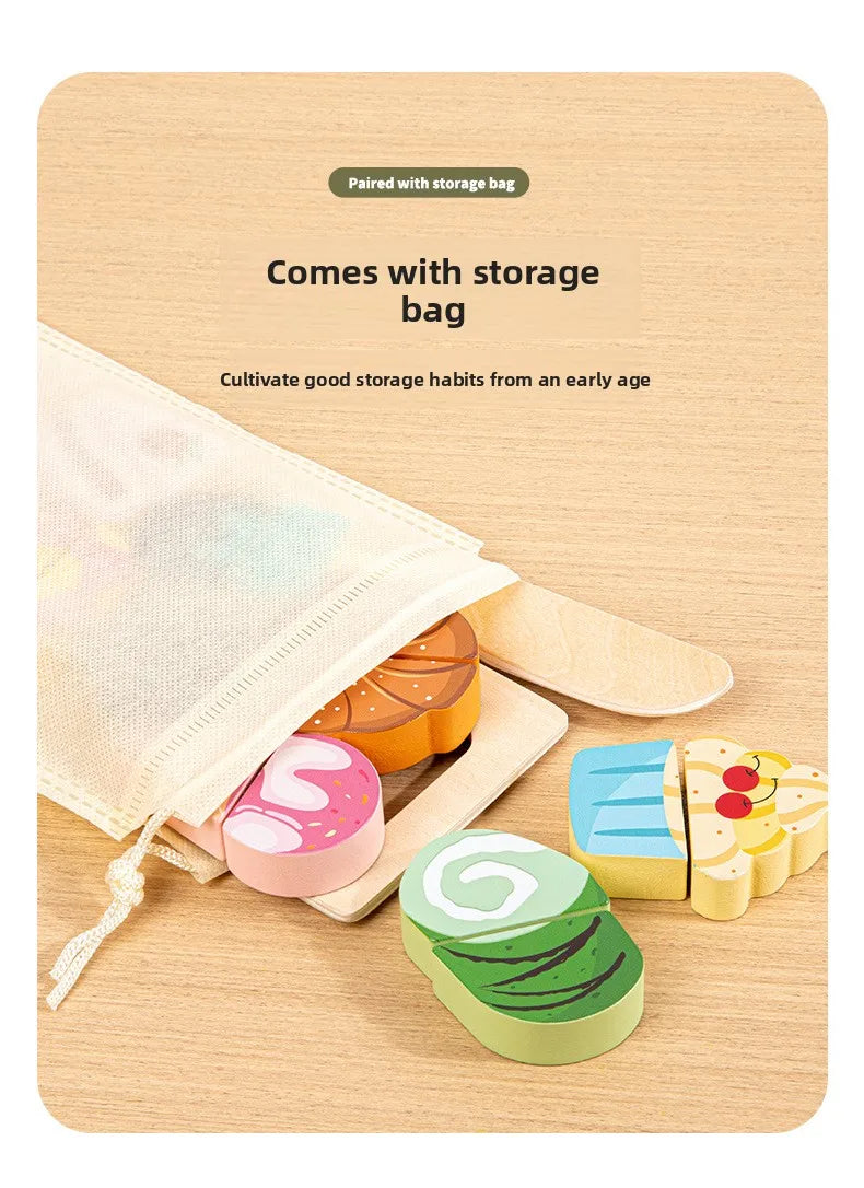 Simulation Kitchen Pretend Toy Wooden Classic Game Educational Toy For Children Kids Gift Cutting Fruit Vegetable Food Set