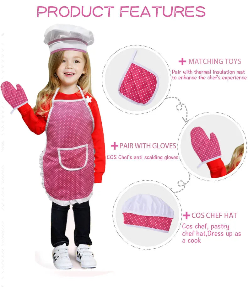Chef Suit Children's Role Play Kitchen Baking Apron Toy