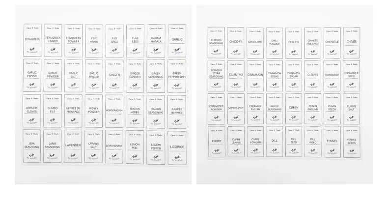 Kitchen Food Stickers Waterproof Food Spice Jar Label Seasoning Jar Sticker white black  Kitchen Canning Stickers Set