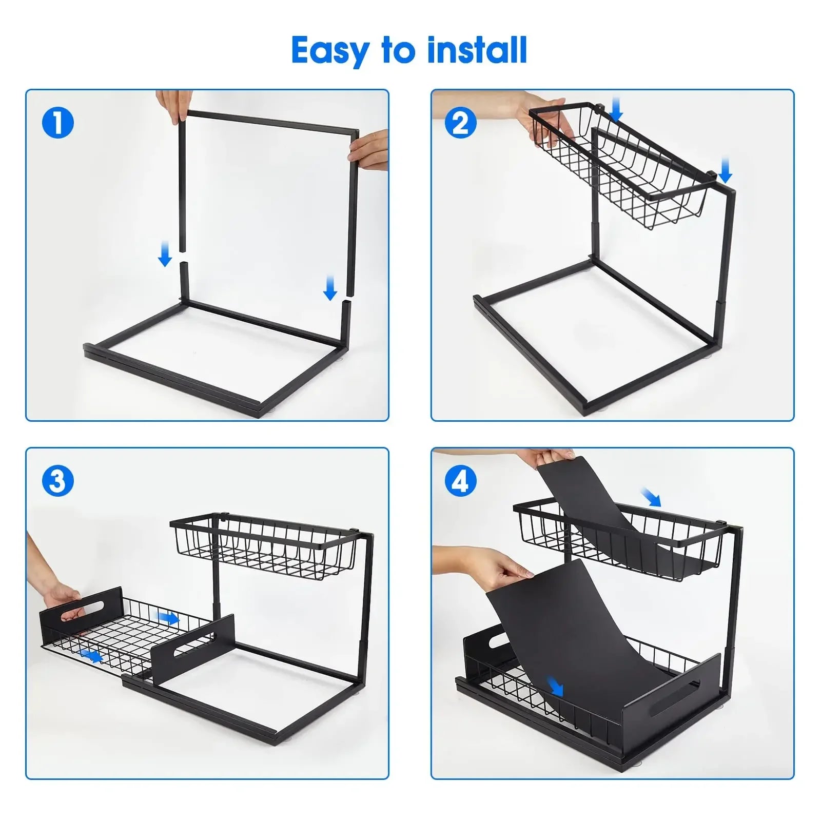 Kitchen Storage Magic Tool！Double-layer Pull-out Basket Under Sink，Easily Transform Unusable Space，Expand Storage Capacity by Do