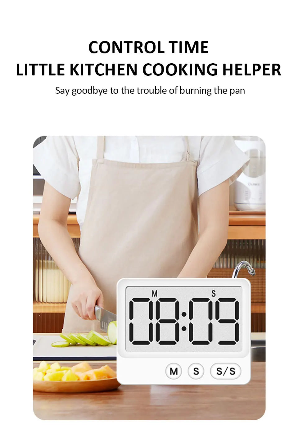 Kitchen Timer Digital Cooking Timer Magnetic Suction Countdown LCD Large Screen Digital Reminder Timer Study Countdown Timer