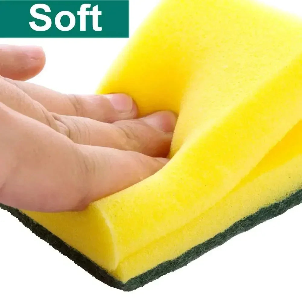 Kitchen Dishwashing Sponge Soft Absorbent Clean Rub Pot Rust Scouring Pad Removing Kits Household Cleaning Brush Sponge