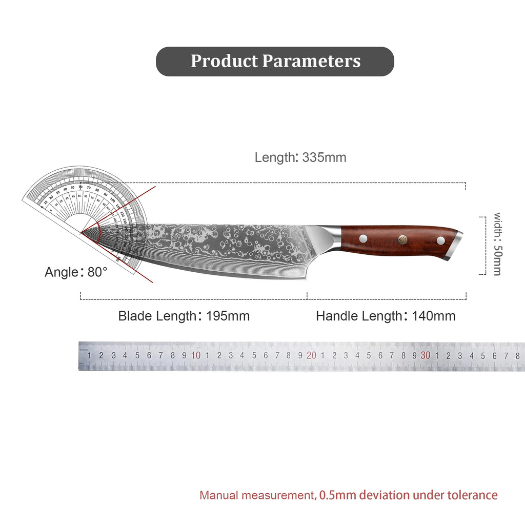 8 Inch Kitchen Chef Damascus Steel 67 Layers Japanese chef knife Chef's Knife with  's Knife Rosewood Handle