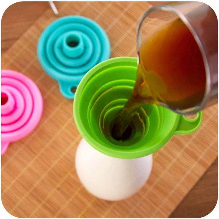 Kitchen Funnel Set, Kitchen Gadget Accessories Foldable Silicone Foldable Funnel for Filling Water Bottles With Liquid Transfer