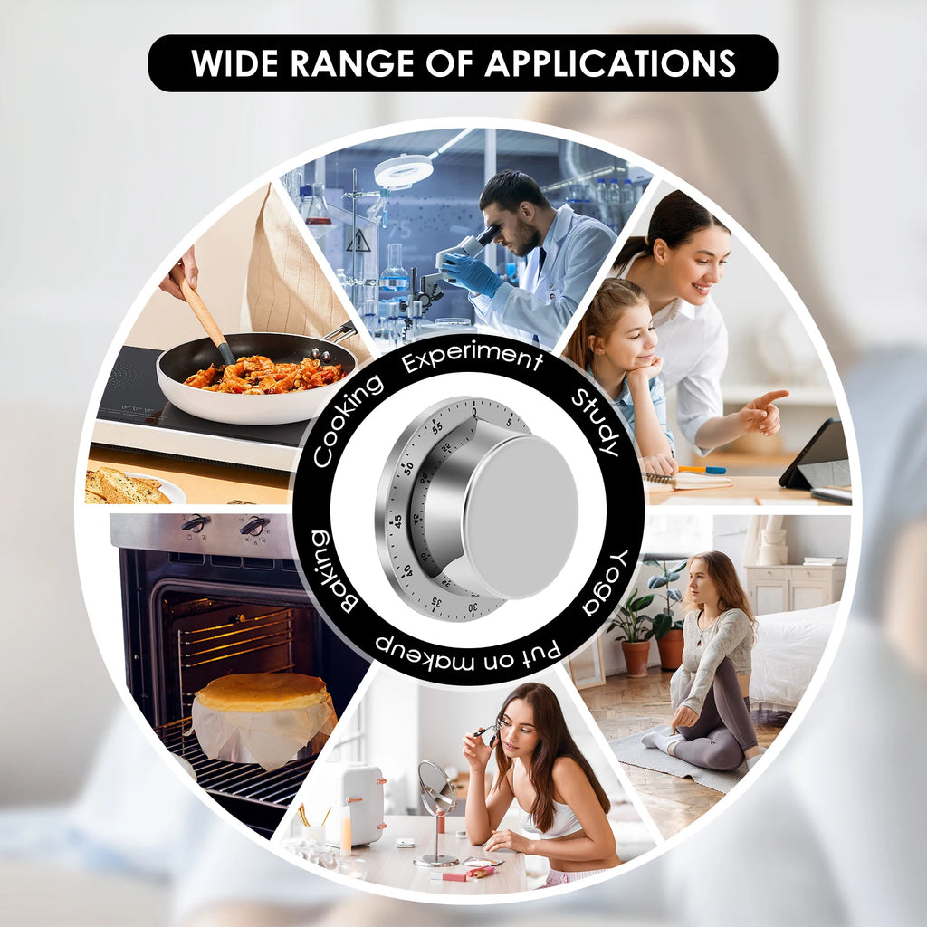 Kitchen Timer ABS and Steel Cooking Timer Waterproof Kitchen Countdown Timer Magnetic Timer Required Mechanical Kitchen Timer