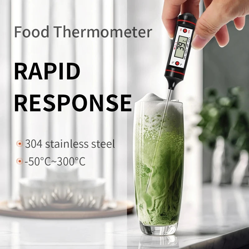 Kitchen Meat Thermometer Probe Type Digital Food Thermometer Cooking 300℃ Electronic Temperature Heat Gauge For Meat BBQ Milk